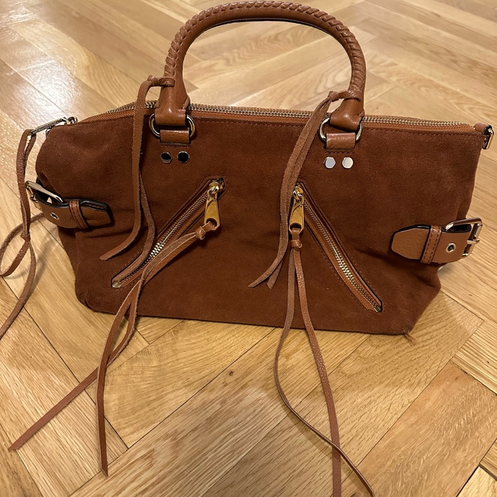 Rebecca Minkoff Tan Suede Bag with Gold Hardware